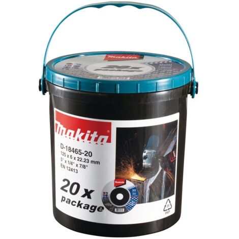 Makita – Disque à lamelles pour meuleuse 125mm – Grain A24R-BFC – Épaisseur 6mm – Alésage 22,23mm – Lot de 20 pièces - 20pcs