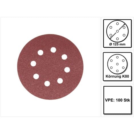 Makita Disque Abrasif velcro 125mm K80 pour DBO BO DCW DWE GEX PEX SXE BOS 100 pcs. (2x P-43642)