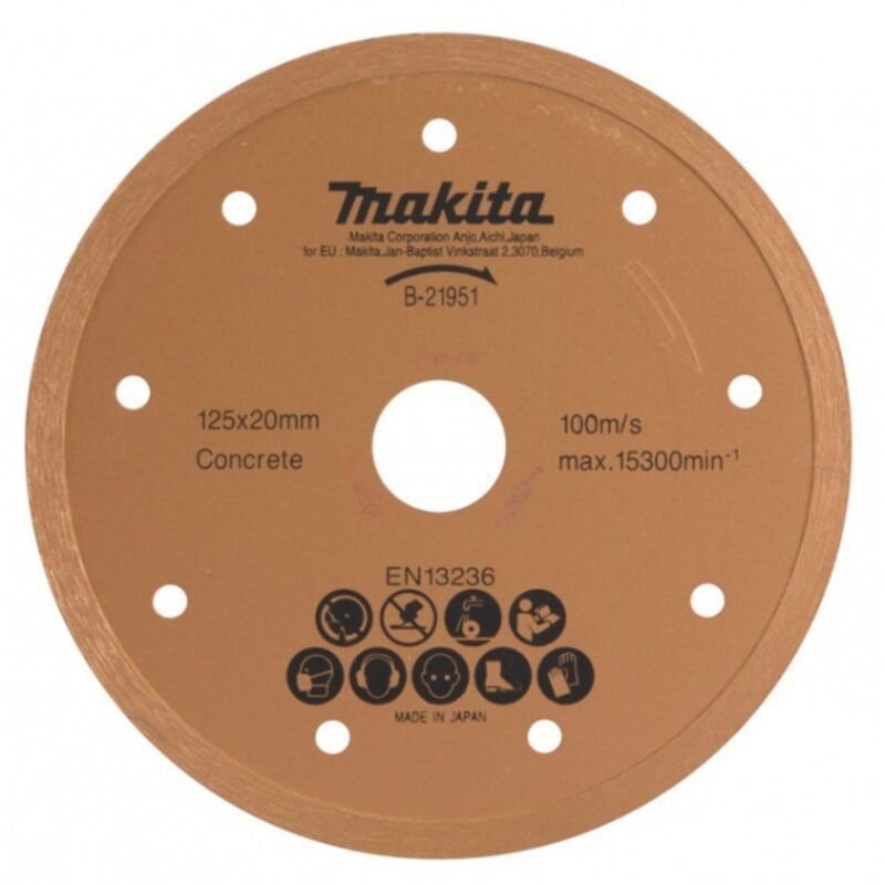 Makita Disque diamant à jante continue béton à eau pour scie diamant 125mm B 21951 - vue 1