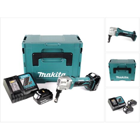 Makita DJN 161 RMJ 18 V Grignoteuse sans fil + Coffret Makpac + 2x Batteries BL1840 4,0 Ah + Chargeur DC 18 RC