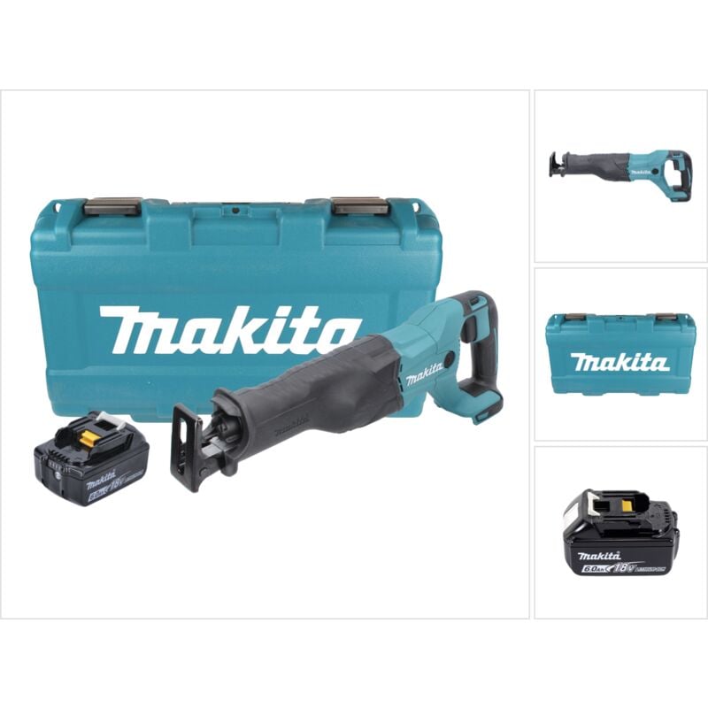 Image of Djr 186 G1K Akku Reciprosäge Säbelsäge 18 v + 1x Akku 6,0 Ah + Koffer - ohne Ladegerät - Makita