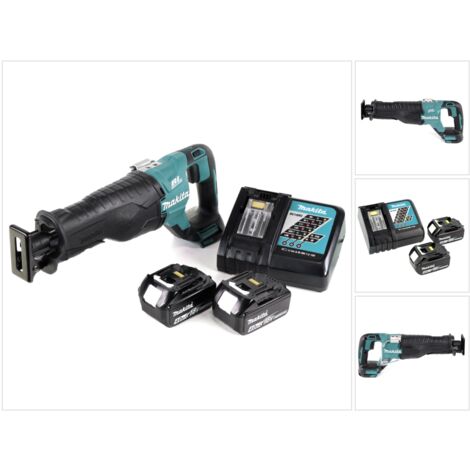 Makita DJR 187 RM 18 V Li-Ion Scie récipro sans fil + 2x Batteries 4,0 Ah + Chargeur - sans Coffret de transport