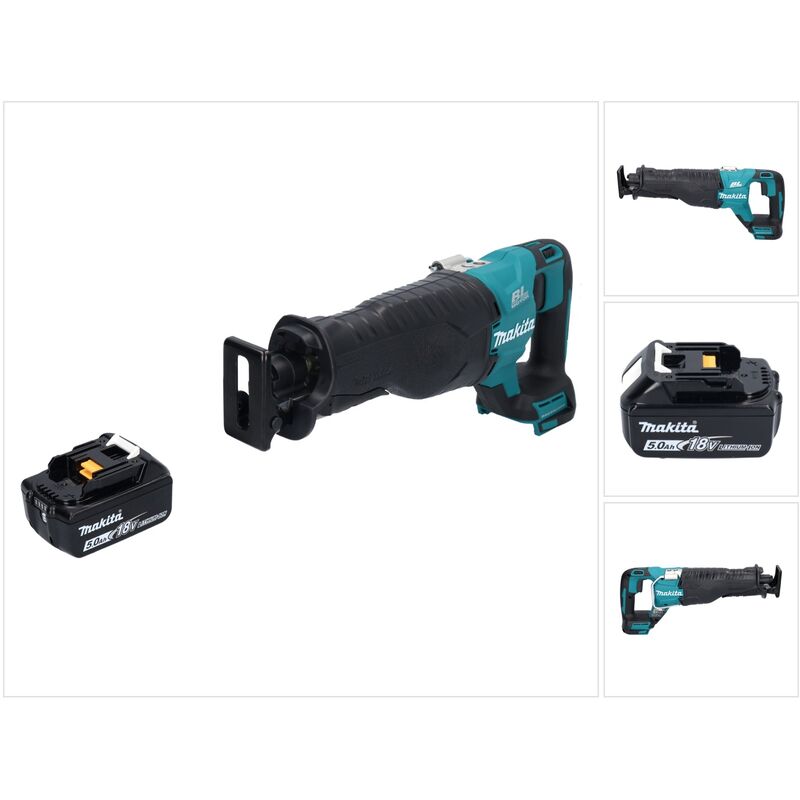Djr 187 T1 Scie récipro sans fil Scie sabre Brushless 18V + 1x Batterie 5,0Ah - sans chargeur - Makita