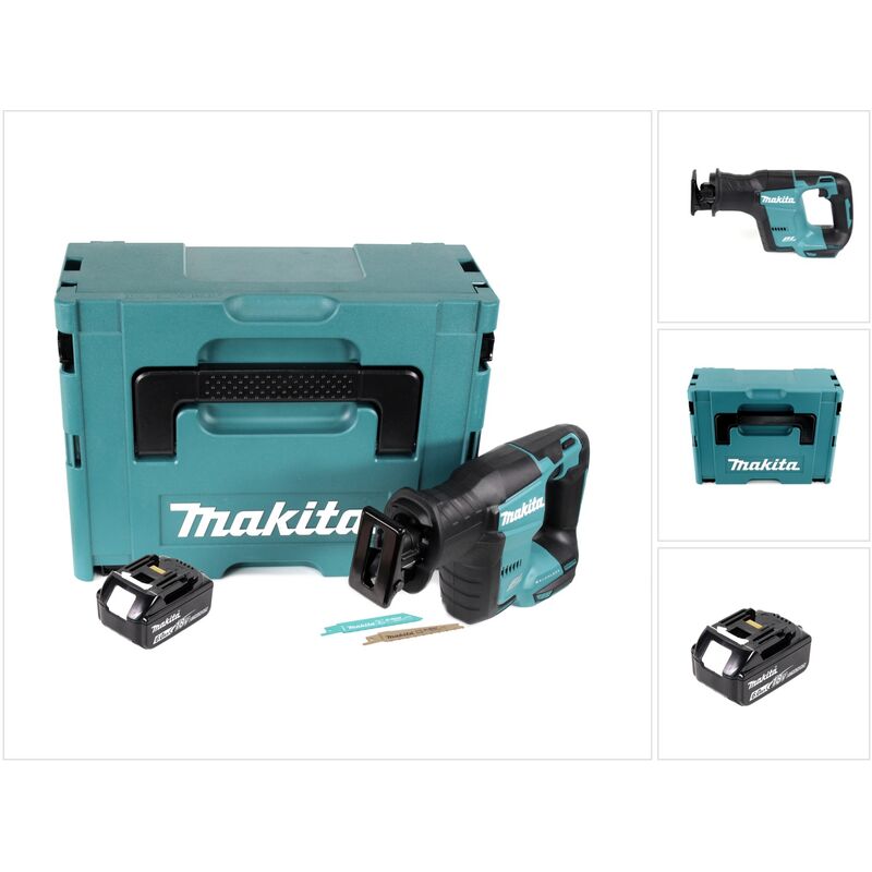 Djr 188 G1J Scie récipro sans fil 18 v, sans balai + 1x Batterie 6,0 Ah + Coffret - sans chargeur - Makita