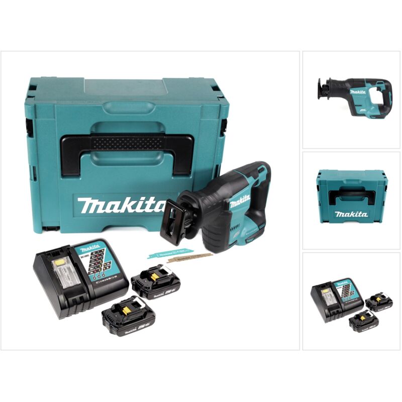 Djr 188 raj Batterie Reciprosge Sbelsge 18 v Brushless + 2x Batterie 2,0 Ah + chargeur + Makpac - Makita