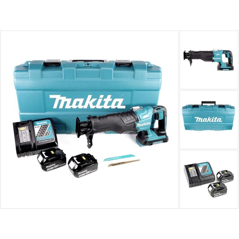 Image of Makita - djr 360 rmk Akku Reciprosäge 36V ( 2x18V ) Brushless Säbelsäge im Koffer + 2x 4,0 Ah Akku + Ladegerät