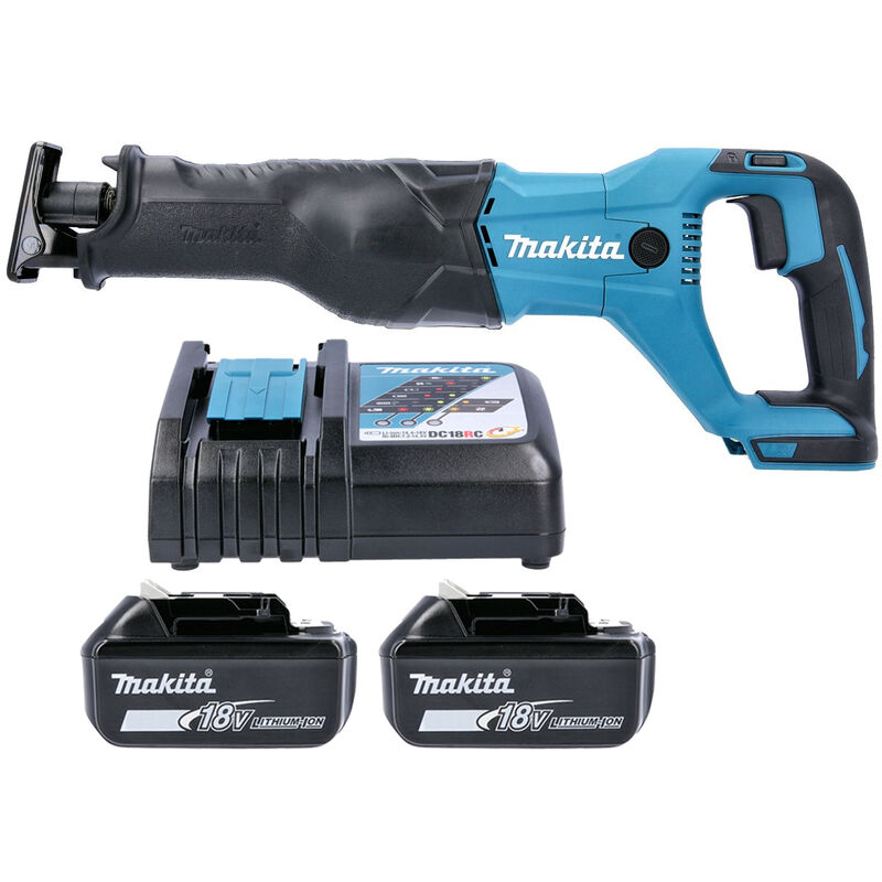 Makita - DJR186 18V Cordless Reciprocating Saw With 2 x 5.0Ah Batteries & Charger