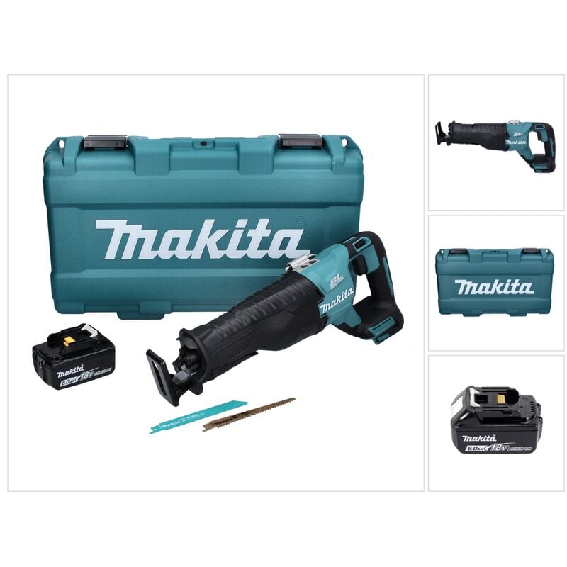 DJR187G1K Scie récipro sans fil 18V Brushless + 1x Batterie 6,0 Ah + Coffret - sans chargeur - Makita