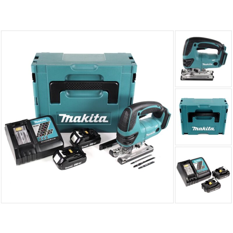 Makita - djv 180 raj Scie sauteuse sans fil 18 v + 2x batterie 2,0 Ah + chargeur + makpac
