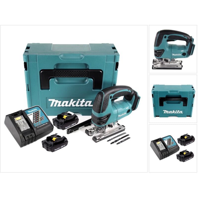 Makita - djv 180 ryj Scie sauteuse sans fil 18V + 2x Batteries 1,5Ah + Chargeur + Coffret Makpac