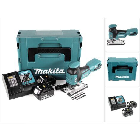 Makita DJV 181 RTJ 18 V Li-ion Scie sauteuse sans fil + 2x Batteries BL 1850 B 5,0 Ah + Chargeur rapide Makita DC 18 RC