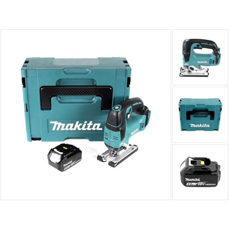 Makita DJV 182 M1J Seghetto alternativo brushless a batteria 18V 26mm in valigetta Makpac + 1x Batteria BL1840B 4,0 Ah - senza caricabatterie