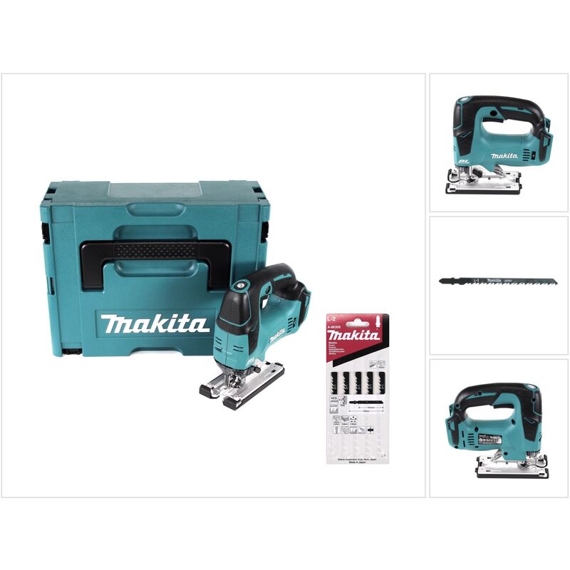 

Makita - DJV 182 ZJ Sierra caladora a batería 18 V en Makpac 2 + Juego de hojas de sierra 5 unidades - Sin batería, sin cargador incluidos