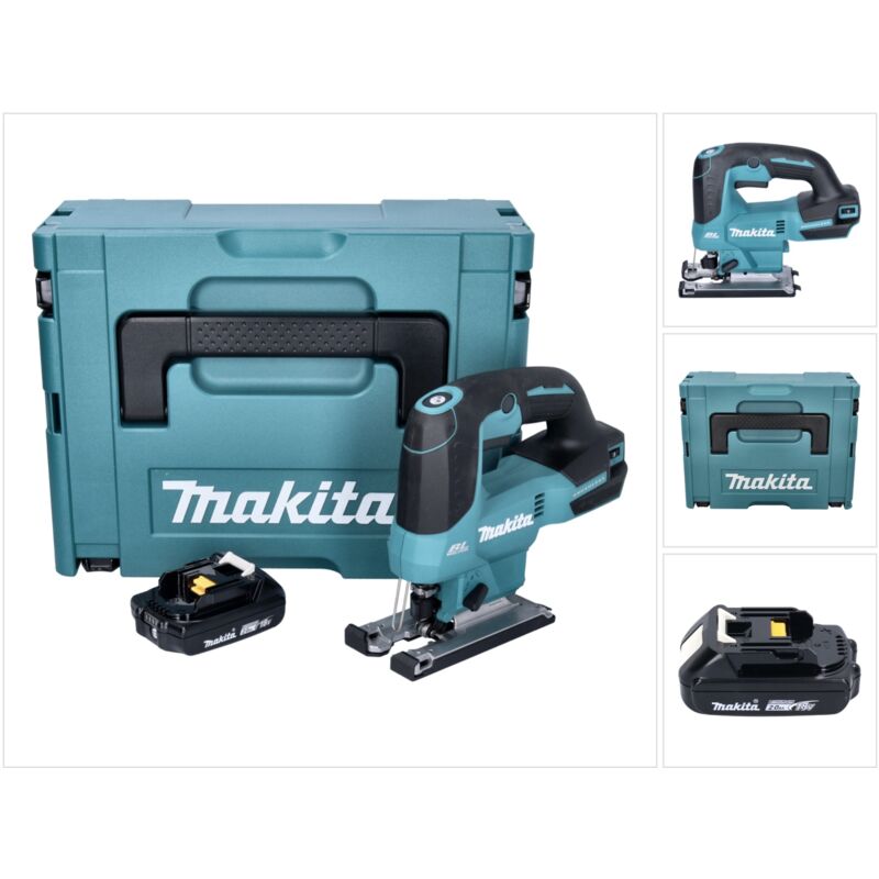 Djv 184 A1J Scie sauteuse sans fil 18 v Brushless + 1x batterie 2,0 Ah + Makpac - sans chargeur - Makita