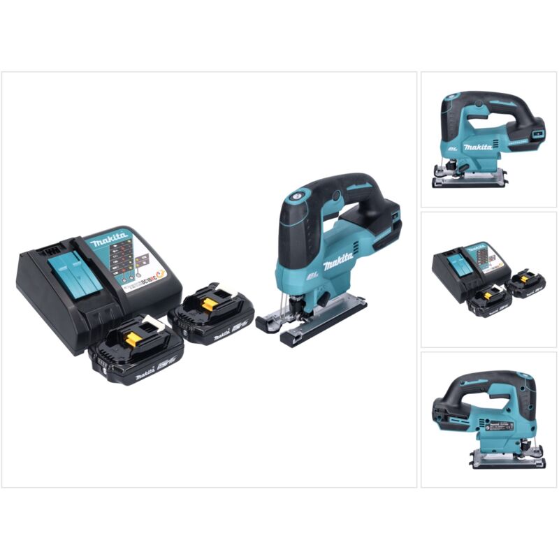 Djv 184 ra Scie sauteuse sans fil à mouvement alternatif 18 v Brushless + 2x batterie 2,0 Ah + chargeur - Makita