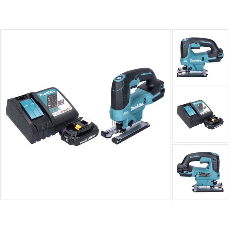Djv 184 RA1 Scie sauteuse sans fil à mouvement alternatif 18 v Brushless + 1x batterie 2,0 Ah + chargeur - Makita