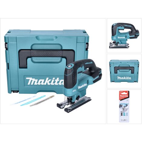 Makita DJV 184 ZJ Akku Pendelhub Stichsäge 18 V Brushless + 3 tlg. Stichsägeblatt Set + Makpac - ohne Akku, ohne Ladegerät