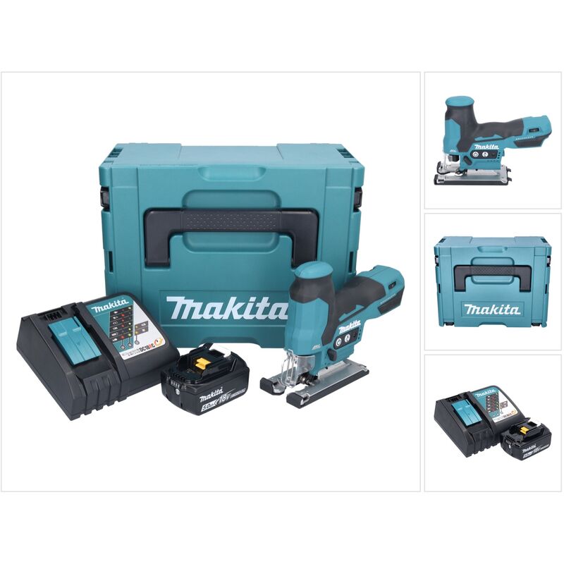 Makita - djv 185 RT1J Scie sauteuse pendulaire sans fil 18 v Brushless + 1x batterie 5,0 Ah + chargeur + Makpac