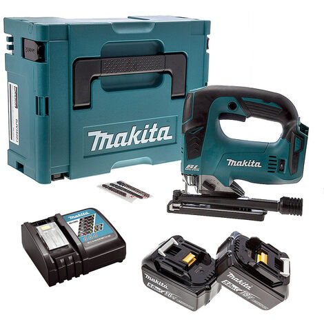 Makita DJV182RTJ Scie sauteuse sans-fil - 18V Li-ion - 2 batteries 5,0 ah - MAKPAC - Poignée en D - variable - Brushless