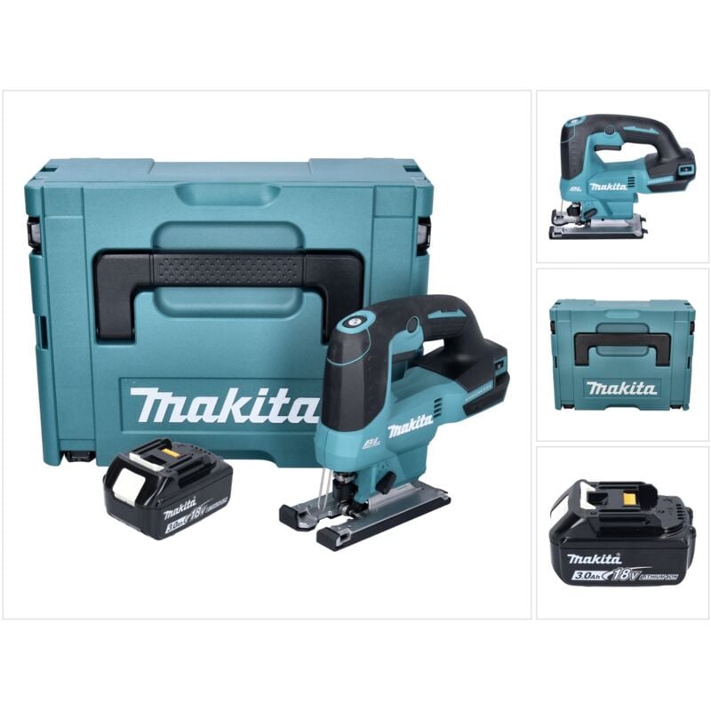 Makita - DJV184F1J Scie sauteuse sans fil 18V Brushless + 1x Batterie 3,0Ah + Coffret Makpac - sans chargeur