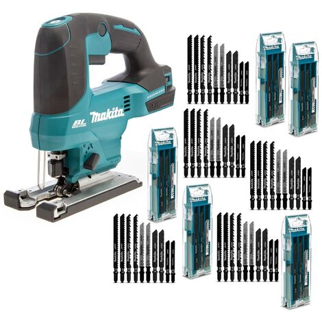 Makita DJV184Z 18v LXT Brushless Top Handle Jigsaw Bare + 50 Mixed Blades + Case