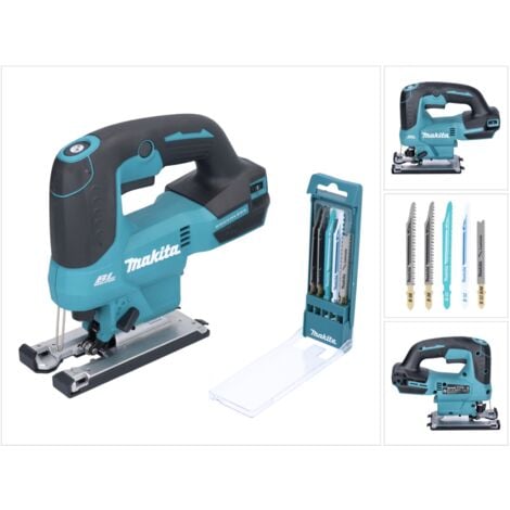 Makita DJV184Z Scie sauteuse sans fil 18V Brushless + Set de lame de scie sauteuse, 5 pcs. - sans batterie, sans chargeur