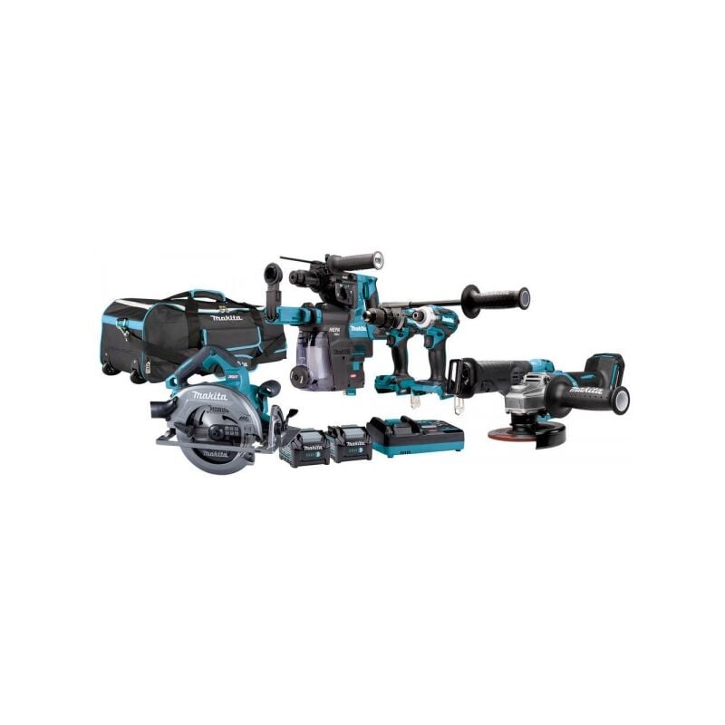 Makita - DK0128G601 Jeu d'outils de six puissances 40 v Brushless xgt avec deux batteries