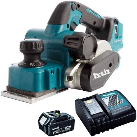 Makita DKP181Z 18V Li-ion Brushless 82mm Planer with 1 x 5.0Ah Battery & Charger