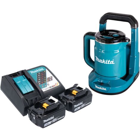 Makita DKT 360 RF2 Akku Wasserkocher 36 V ( 2x 18 V ) 0,8 L  + 2x Akku 3,0 Ah + Ladegerät
