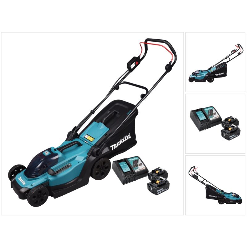 Makita DLM 330 RT2 Tondeuse à gazon sans fil 18 V 33 cm 30 l + 2x batterie 5,0 Ah + chargeur