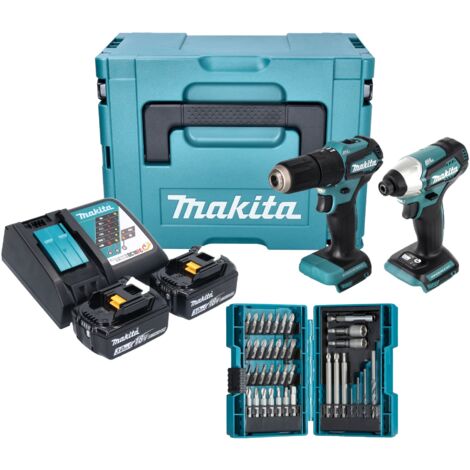 Makita DLX2413TJ kit de herramientas DGA504Z + DHP486Z + BL1850B x 2 5.0Ah.  » Pro Ferretería