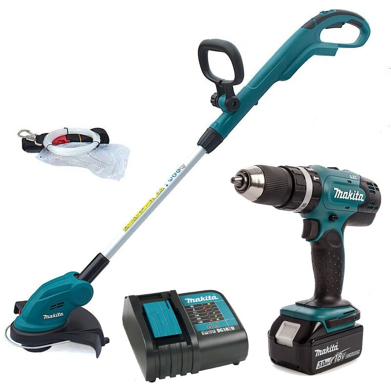 Makita DLX2114S 18v LXT 2 Piece Combo Kit DHP453Z Combi Drill + DUR181Z Trimmer