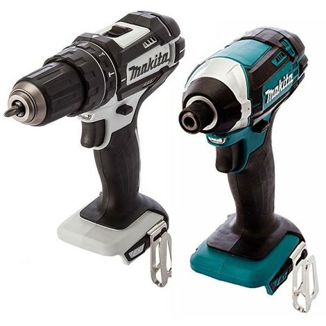 main image of "Makita DLX2131 18v Twin Pack DHP482Z White Combi Drill + Impact Driver DTD152Z"
