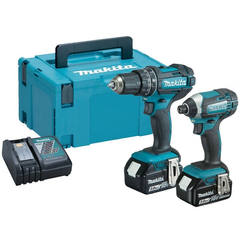 Makita - DLX2131J 18v Twin Pack DHP482 Combi Drill + DTD152Z Impact Driver 3.0AH