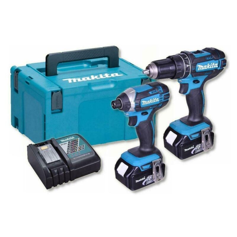 Makita - DLX2131JX1 Combopack perceuse à percussion (DHP482) et visseuse à chocs (DTD152) 18V lxt + 2x3.0 Ah batteries en coffret