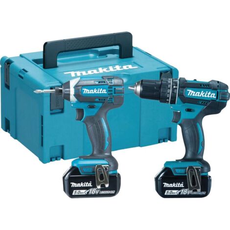 Makita DLX2131TJ 18V Combi/Impact Twin Kit, 2X 5.0AH Batteries