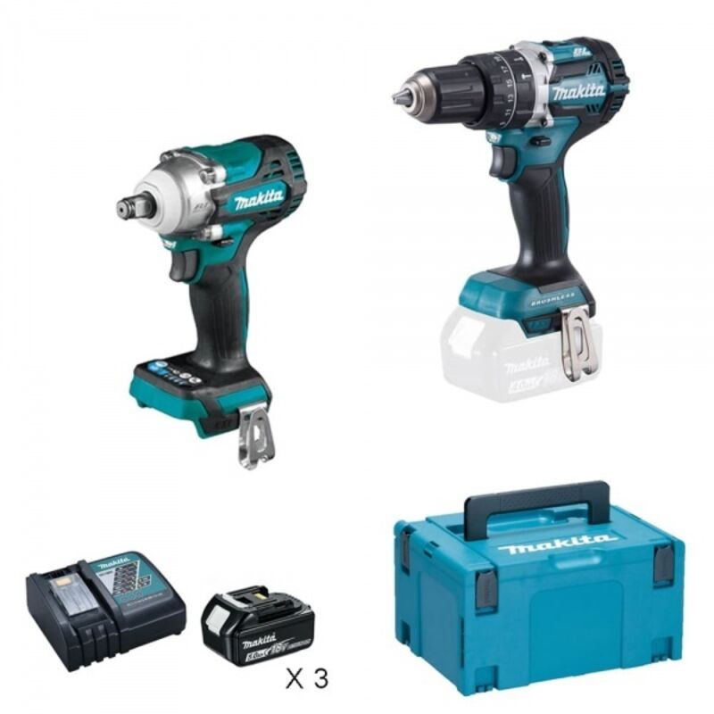 Makita - kit avvitatori DHP484 + DTW300 DLX2359TJ1