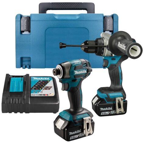 Makita DLX2549TJ 18V LXT Brushless Twin Kit DHP492 Combi Drill & DTD173 Impact Driver With 2x 5.0Ah