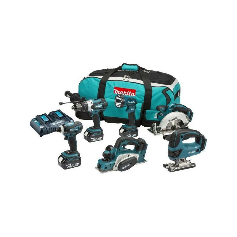 Makita - DLX6012PM 18V 6 Piece Cordless Power Tool Kit with 3 x 4.0Ah Batteries