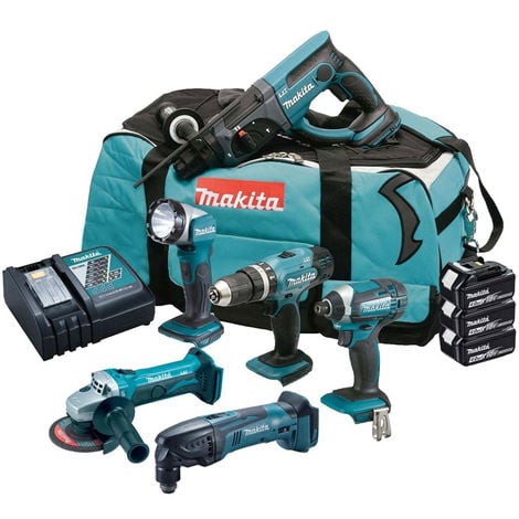 Makita DLX6075M 18V LXT Cordless 6 Piece Kit 3 x 4.0Ah:18V