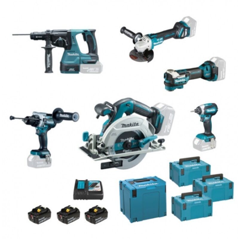 Makita - DLX6126JX1 Set da 6 elettroutensili Brushless 18 v
