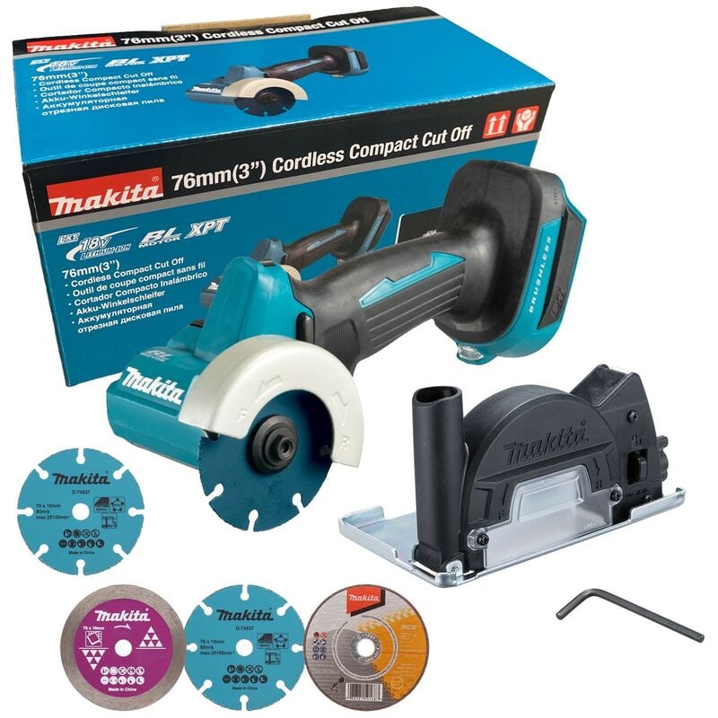 DMC300Z 18V lxt Brushless 76mm Compact Cut Off Saw + 4 Blades Inc Carbide - Makita