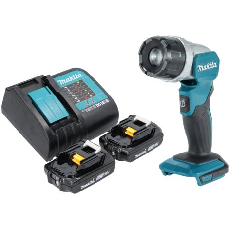 Makita DML 808 SA Akku Handstrahler 14,4 / 18 V 190 lm LED + 2x Akku 2,0 Ah + Ladegerät