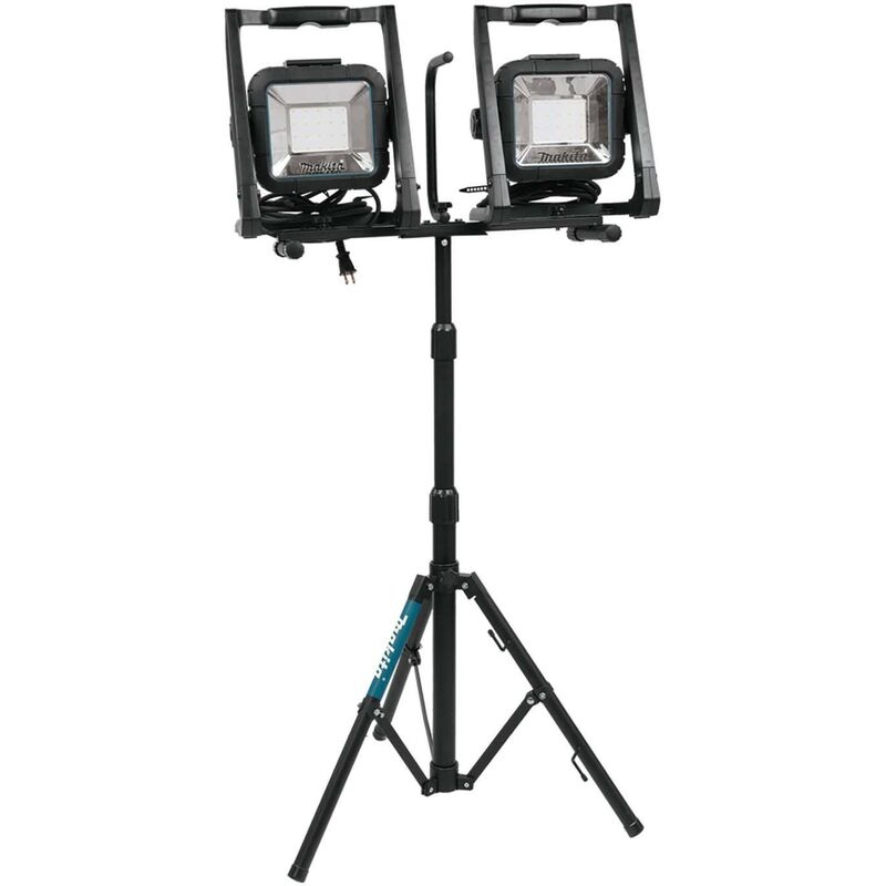 Makita DML805 18v 110v LXT LED Work Light Site Light Twin Pack + Tripod Stand