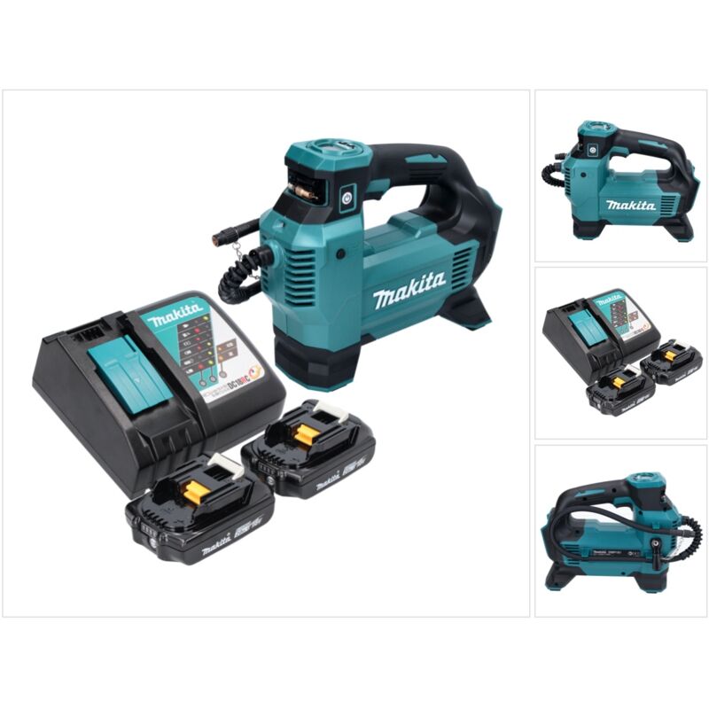 Dmp 181 ra Compresseur sans fil 18 v 11,1 bar + 2x batterie 2,0 Ah + chargeur - Makita