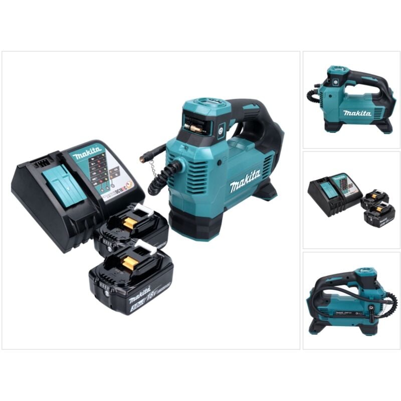 Dmp 181 rf Gonfleur sans fil 11,1 bar 18 v + 2x Batteries 3,0Ah + Chargeur - Makita
