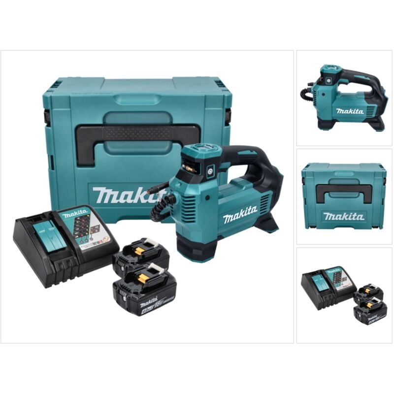 Dmp 181 rmj Compresseur sur batterie 18 v 11,1 bar + 2x batterie 4,0 Ah + chargeur + Makpac - Makita