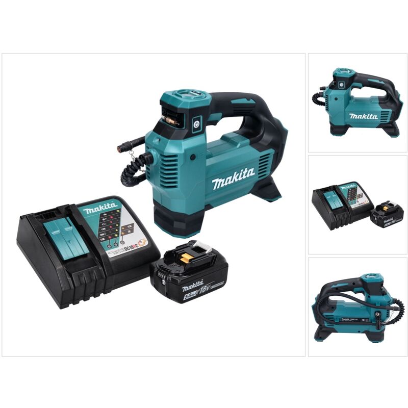 Makita - DMP181RT1 Compresseur/Gonfleur sans fil 11,1 bar 18V + 1x Batterie 5,0 Ah + Chargeur