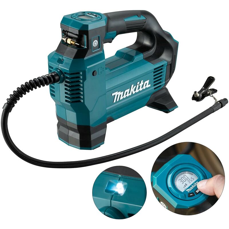 DMP181Z 18V lxt Cordless 3 Mode Digital Inflator Bare + Light + Adapters - Makita