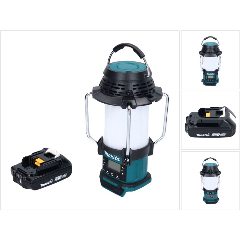 Dmr 055 A1 Radio sans fil 18 v fm avec lanterne 360 Lampe de poche + 1x batterie 2,0 Ah - sans chargeur - Makita